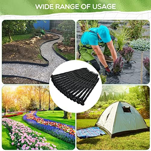 300 Pcs Landscape Edging Stakes Bulk 8 Inch Spiral Landscape Anchoring Spikes Plastic Edging Nails Yard Garden Anchoring Spikes for Weed Barrier Paver Edging Artificial Turf Stakes