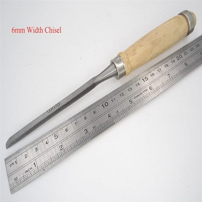1Pcs Woodwork Wood Carve Woodcarve Gouge Chisel Sculpture Craft Woodcut Art Artist Carpenter Chip Carpentry Mortise Sculpte,Flat Chisel,6mm