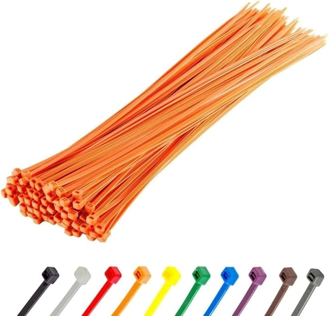 GTSE 14 inch Orange Zip Ties, 8,000 Bulk Contractors Pack, 50lb Strength, UV Resistant Long Nylon Cable Ties, Self-Locking 14" Tie Wraps, Full Carton