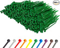 GTSE 4 Inch Green Zip Ties, 1,000 Bulk Pack, 18lb Strength, UV Resistant Small Nylon Cable Ties, Self-Locking 4" Tie Wraps