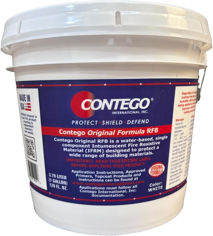 Original Formula Intumescent Fire Resistant Coating (1 gallon) for Homes, Garages, Nurseries, Bedrooms & Kitchens. No VOCs. Restricts Fire Movement, Reduces Smoke