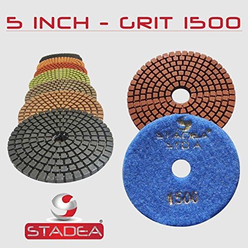 Grit 10000 (10 Pieces) 5" Diamond Polishing Pads for Granite Marble Concrete Stone polishing Wet Grinder