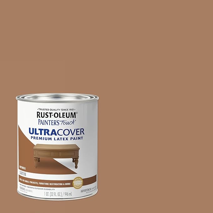 Rust-Oleum, Satin Nutmeg 240284 Painters Touch Quart Latex, 32 Fl Oz (Pack of 1)