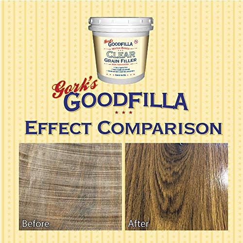 Clear Water-Based Grain & Pore Filler - 1 Gallon By Goodfilla | Innovative & | Compliments All Woodworking Finishing Products | Paintable, Stainable, Sandable & Quick Drying