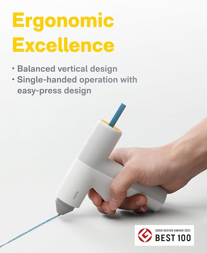 HOTO Cordless Hot Glue Gun, 30s Fast Heating, Smart Safety Control Mini Hot Glue Gun with Colored & Clear Glue Sticks, Anti-Drip, USB-C Rechargeable for Crafts DIY Arts, Creative Decorations & Repairs