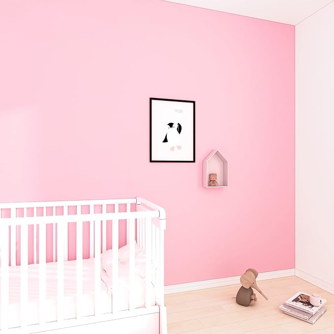 Pink Wall Paper Peel and Stick SolidPink Contact Paper for Cabinets 12x400 Inch Pink Wallpaper for Bedroom Girls Room Solid Color Wallpaper Removable Cabinet Vinyl Wrap, Self Adhesive