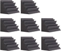8 Pack - Bass Traps Acoustic Foam Corner, 8''x8''x12'' Black Bass Traps Corner Studio Foam, High Density and Fire-Proof Acoustic Panels Recording Studio Acoustical Treatments