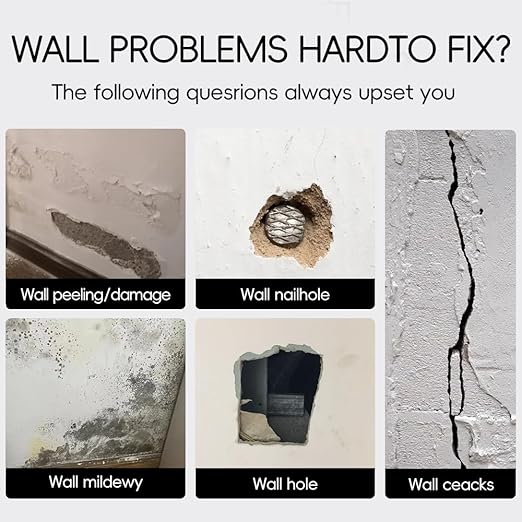 Drywall Repair Kit with Scraper, 250g Wall Repair Putty, Easy Fix for Mildew, Peeling Paint, Graffiti, Quickly Repair Wall Cracks, Dents & Scratches