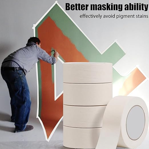 TOTDTDA Masking Tape 2 Inch, 2 Packs White Masking Tape Bulk for General Purpose Use, 2 Inches X 55 Yards X 2 Rolls, 110 Total Yards