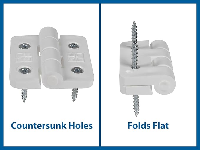 Outwater Plastics: 2'' x 2'' Polypropylene Butt Hinge | White | 2 Pack