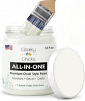 Chalky Chicks 16 Fl Oz Matte Salt Flats (Off White) Chalk Paint for Furniture Without Sanding - No Prep Furniture Paint No Sanding All in One for Crafts, Walls, Cabinet, Metal, Dresser, Farmhouse