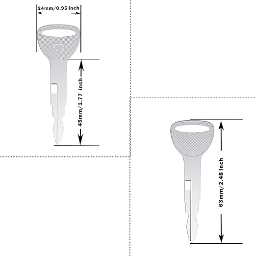Heavy Ignition Keys, 10 Pcs Forklift Key 57591-23330-71 575912333071 A62597 Toyota Forklift Key fit Toyota Forklift