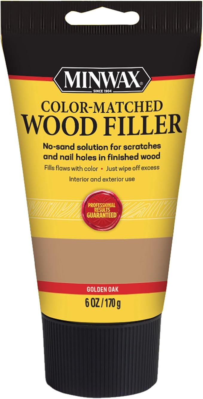 Minwax Color-Matched Wood Filler, Golden Oak, 6 oz