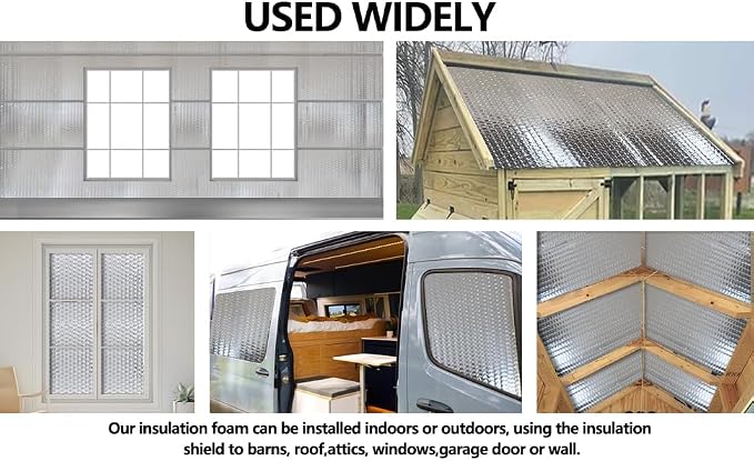 INSULATION MARKETPLACE - 16" x25ft Bubble Core Double Reflective Insulation roll, Thermal Shield, Duct, Garage, Wall, Attic, Pole Barn, Shed, Metal Building, RV Window Insulation, Foil / Foil