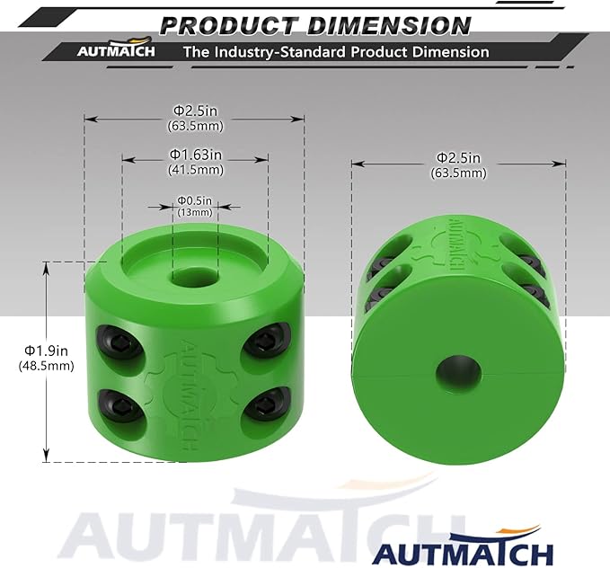 AUTMATCH Winch Cable Hook Stopper (2 Pack), Silicone Rubber Winch Stopper for Wire & Synthetic Rope, Winch Line ATV UTV, Shock Absorbent, Prevent Pulling Bounce and Abrasion, Green