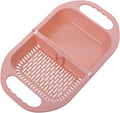 Kitchen Strainers Foldable Plastic Fruit Vegetable Washing Basket Sink Drain Bowl Dish Plate Tableware Storage Holder Kitchen Organizer Supplies(Pink)