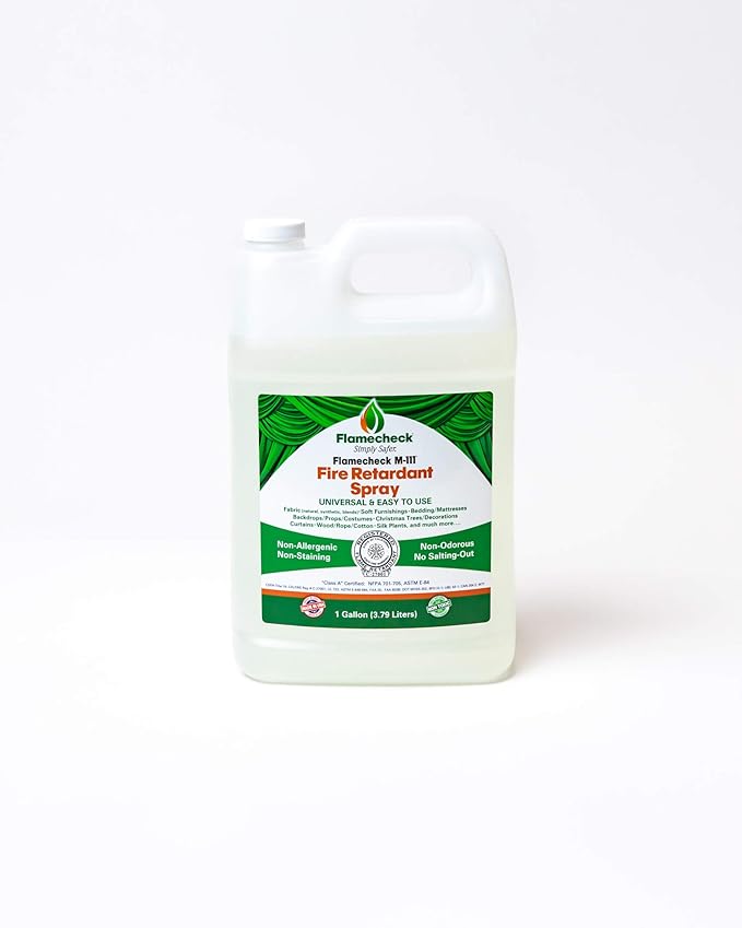 Flamecheck M-111 Fire Retardant Spray. (Gallon) Class A, Non-Toxic and Easy to use on Fabric, Wood and Other Absorbent Surfaces