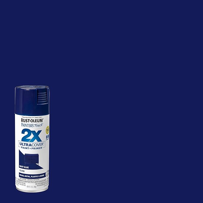Rust-Oleum 334041 Painter's Touch 2X Ultra Cover Spray Paint, 12 oz, Gloss Navy Blue (Pack of 4)