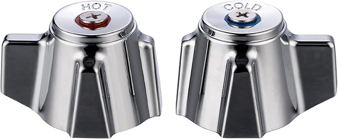 Metal Hand Wash Sink Faucet Handle, Commercial Faucets Parts Replacement Knob Handle, A Pair of Hot and Cold Knob Handles