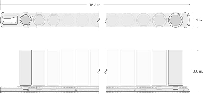 TEKTON 1/2 Inch Drive 6-Point Socket Set, 11-Piece | SHD92105 | (3/8 - 1 in.), Deep, Socket Rail