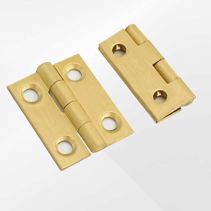 Mini Solid Brass Hinges Cabinet Drawer Butt Hinges for Jewelry Chest Wood Box,1/1.5/2.5Inch,8PCS (1Inch)
