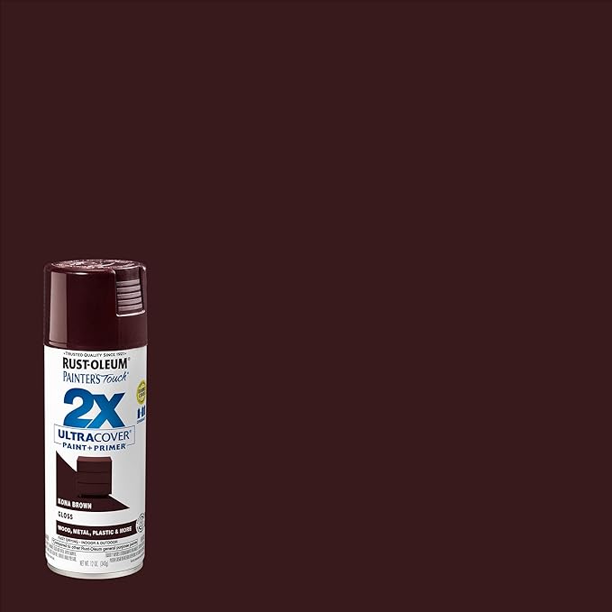 Rust-Oleum 249102 Painter's Touch 2X Ultra Cover Spray Paint, 12 oz, Gloss Kona Brown