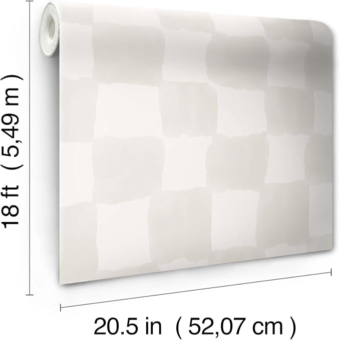 Mr. Kate RoomMates Tess Watercolor Cream Checker Peel and Stick Wallpaper, RMK12773PLW