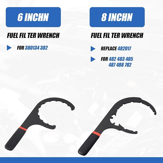 4 Pcs Fuel Filter Wrench 4.6'' & 5'' & 6'' & 8'' Red and Black | Compatible with Diesel Engines Water Separator, Cap Claw Grip Design, Metal Plastic Build, Easy Removal