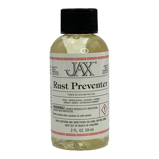 JAX Rust Preventer - Metal Finishing Solution - Protects Iron and Steel from Rust - 2 Ounce