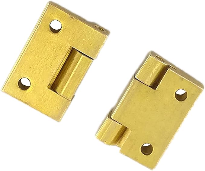 dophee 4Pcs Mini Solid Brass Hinges, 90 Degree Small Butt Hinges Connectors for Jewelry Gift Box Wooden Case Delicate Boxes Doll House Model Making Folding Pages, 19x12.5mm/0.75"x0.49"