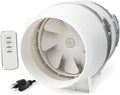 Voltset 6 Inch Duct Fan, Inline Ventilation Exhaust Fan with Remote Control, 390 CFM Duct Intake High Efficiency Air Fan for Vent Bathroom, Kitchen, Grow Tent, Hydroponics, 3D Printer