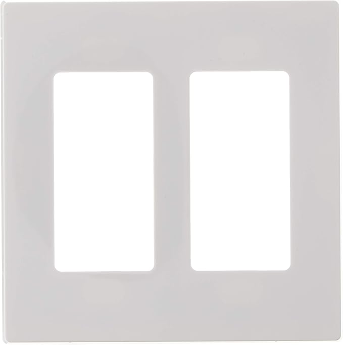 Leviton 2-Gang Decora Plus Screwless Wall Plate, 80309-SW, White