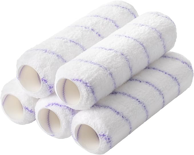 Bates- Paint Roller Covers, 9", Purple Stripes, 5 Pack, Covers for Paint Rollers 9 Inch, 9 Inch Paint Roller Covers, Paint Roller Cover, Paint Roller Covers 9 Inch, Large Paint Roller Covers