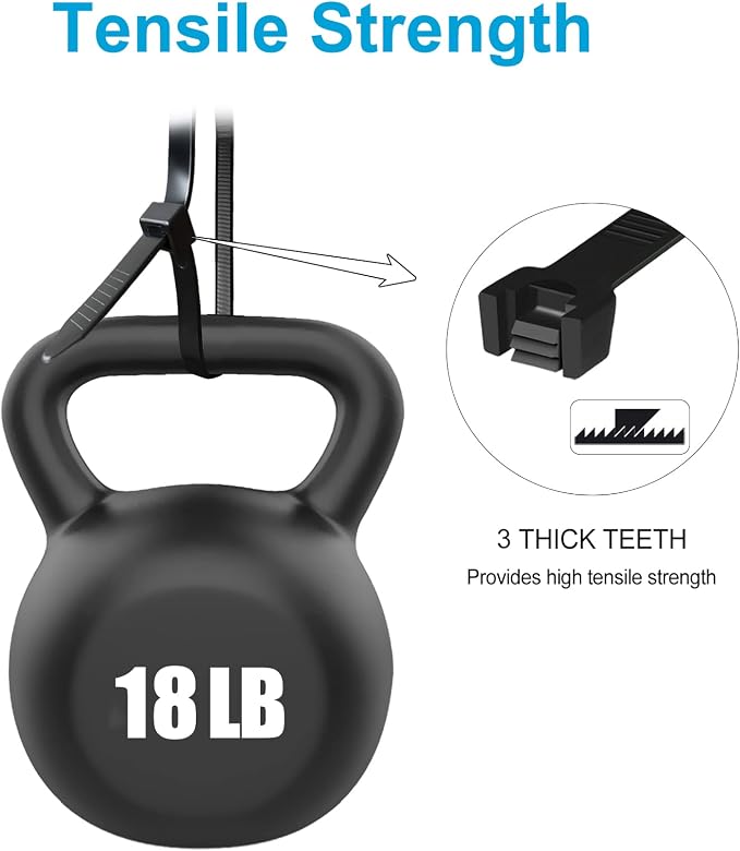Zip Ties 4 inch, Small Zip Ties with 18 lb Tensile Strength, Black, 5000 Pack, by Tantti Supply