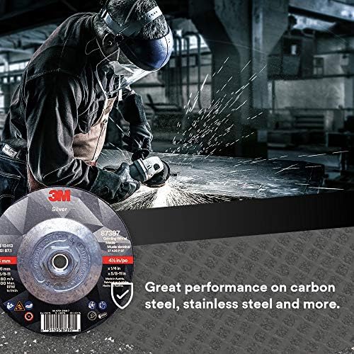 3M Silver Depressed Center Grinding Wheel, 87397, 36+, T27 Quick Change