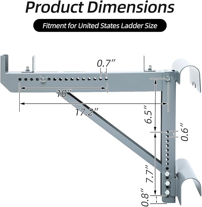 Colinktool Ladder Jacks,Short Body Ladder Jacks-2Pack, Siliver