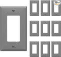 ENERLITES Decorator Light Switch or Receptacle Outlet Wall Plate, Gloss Finish, Size 1-Gang 4.50" x 2.76", Unbreakable Polycarbonate Thermoplastic, UL Listed, 8831-GY-10PCS, Gray, 10 Pack