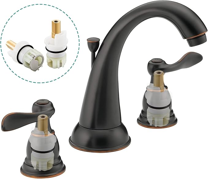 RP25513 faucet stem assembly Replacement Kit for two handle faucet repair kit with RP24096 Cartridge RP4993 Seats Springs RP24097 1/4 Turn stop, 2 Pack