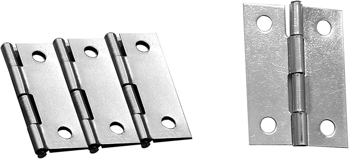 8Pcs 1.5 Inch 304 Stainless Steel Butt Hinges, Sliver Jewelry Box Hinges Small Cabinet Hinge Square Door Hinge Folding Craft Heavy Duty for Furniture Cupboard Drawer