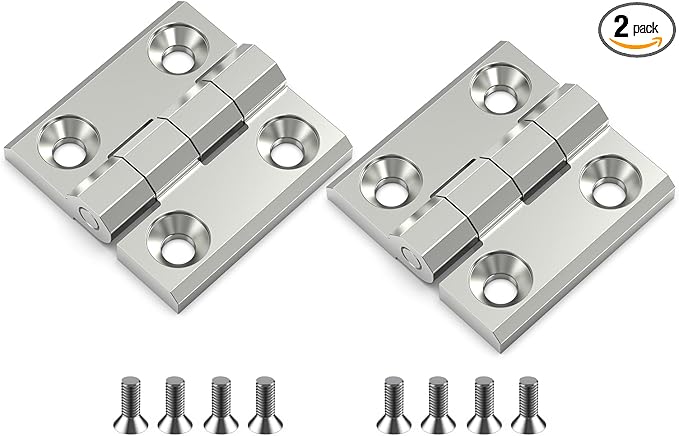 SYINE Heavy-Duty Butt Hinge Zinc Alloy Door Hinge Closet Hinge for Closet Cabinet Door, Set of 2,Silver,2.4'' x 2.4''