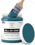 Chalky Chicks 8 Fl Oz Matte Twilight (Teal Blue) Chalk Paint for Furniture Without Sanding, No Prep Furniture Paint No Sanding All in One for Crafts, Wood, Walls, Cabinet, Metal, Dresser, Farmhouse