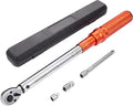 VEVOR Torque Wrench 3/8-inch Drive 10-80ft.lb/14-110n.m Click Torque Wrench | Auto or Instruments Repairing, Chrome Vanadium Steel, Dual-Direction Adjustable, with Double Range Scales, Adapters, Orange
