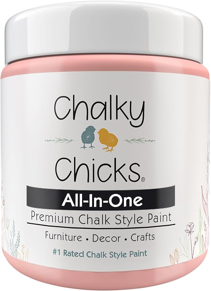 Chalky Chicks 4 Fl Oz Matte Sweet 16 (Pink) Chalk Paint for Furniture Without Sanding - No Prep Furniture Paint No Sanding All in One for Crafts, Wood, Cabinet, Walls, Metal, Dresser, Farmhouse