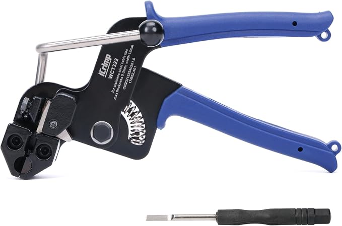 iCrimp Stainless Steel Cable Tie Tool Zip Gun Metal Zip Tensioner | Built-in Cutter, Release Tool included,One-Handed