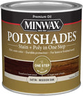 Minwax PolyShades Wood Stain + Polyurethane Finish – ½ Pint, Mission Oak, Satin
