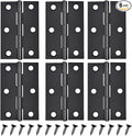 6 PCS 2.5 inches Black Door Hinge Cabinet Door Hinges Stainless Steel Butt Hinges Home Furniture Hinges Bisagras for Door, Window, Case Lid, Wooden Box Chest with 36 Mounting Screws, Black