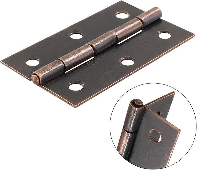 Murtenze 12 Pack 2.5 Inch Door Hinge Cabinet Hinge, Red Bronze Butt Hinges Ball Bearing Hinges Window Hinges Outdoor Hinges with Mounting Screws
