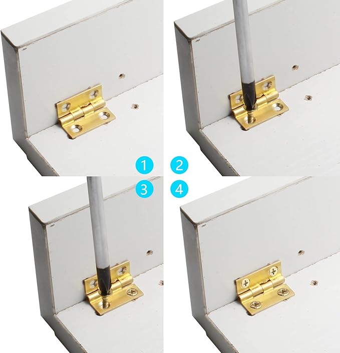 8Pcs 1 Inch Brass Butt Hinges, Gold Jewelry Box Hinges Small Cabinet Hinges Square Door Hinge Folding Craft Hinge Heavy Duty for Furniture Cupboard Drawer