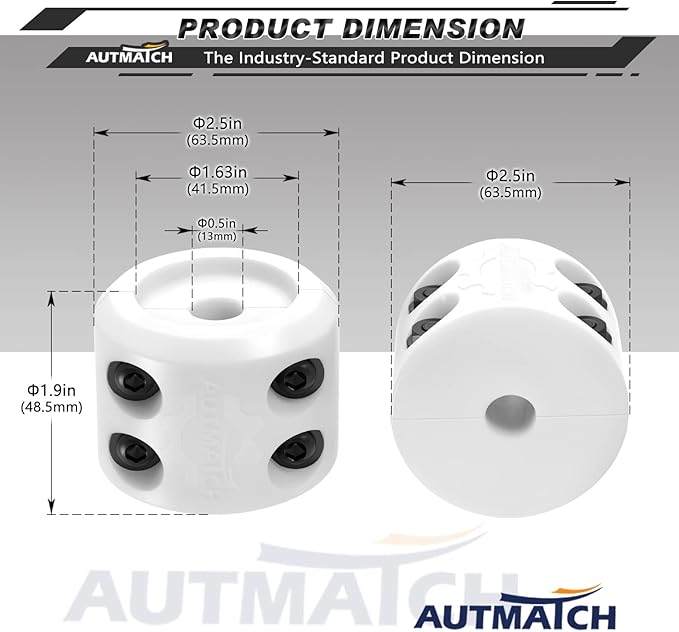 AUTMATCH Winch Cable Hook Stopper (1 Pack), Silicone Rubber Winch Stopper for Wire & Synthetic Rope, Winch Line ATV UTV, Shock Absorbent, Prevent Pulling Bounce and Abrasion, White