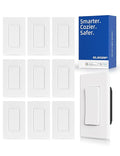 ELEGRP Smart Light Switch, 2.4GHz Wi-Fi Light Switch Compatible with Alexa & Google Assistant, Neutral Wire Required, APP Control and Timer Schedule, UL Certified, Single Pole/3 Way, White, 10 Pack